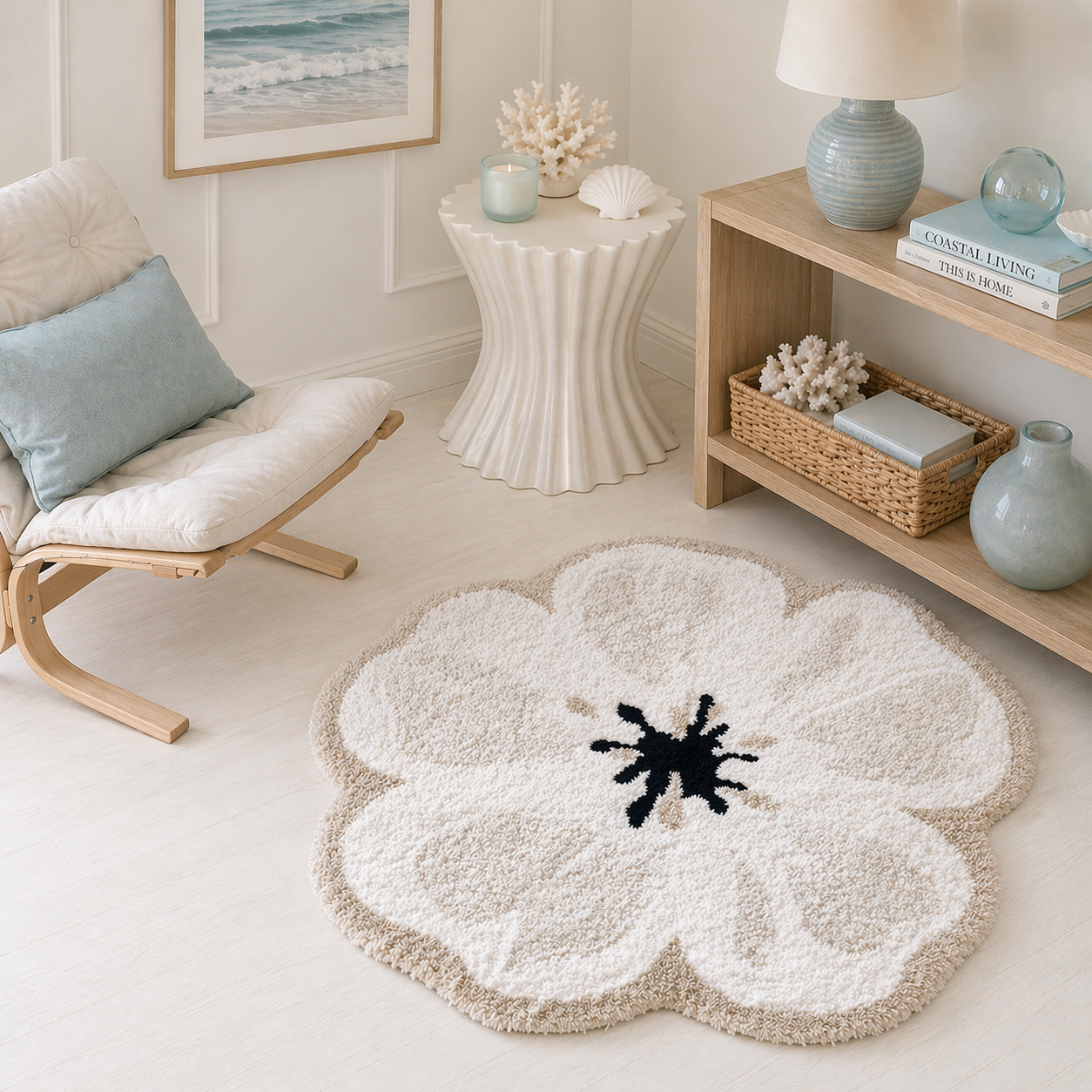 floral shag area rug