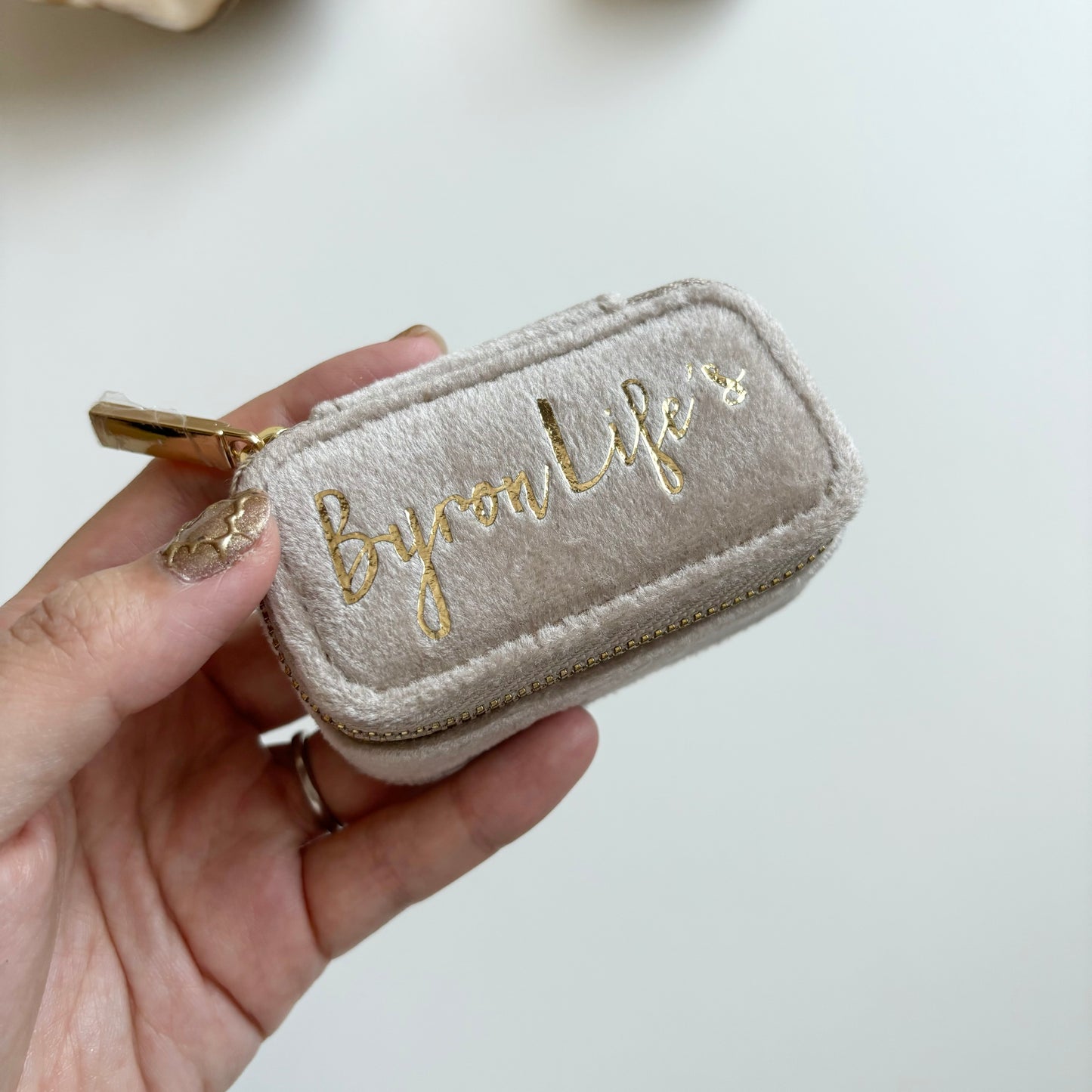 personalized velvet travel mini case