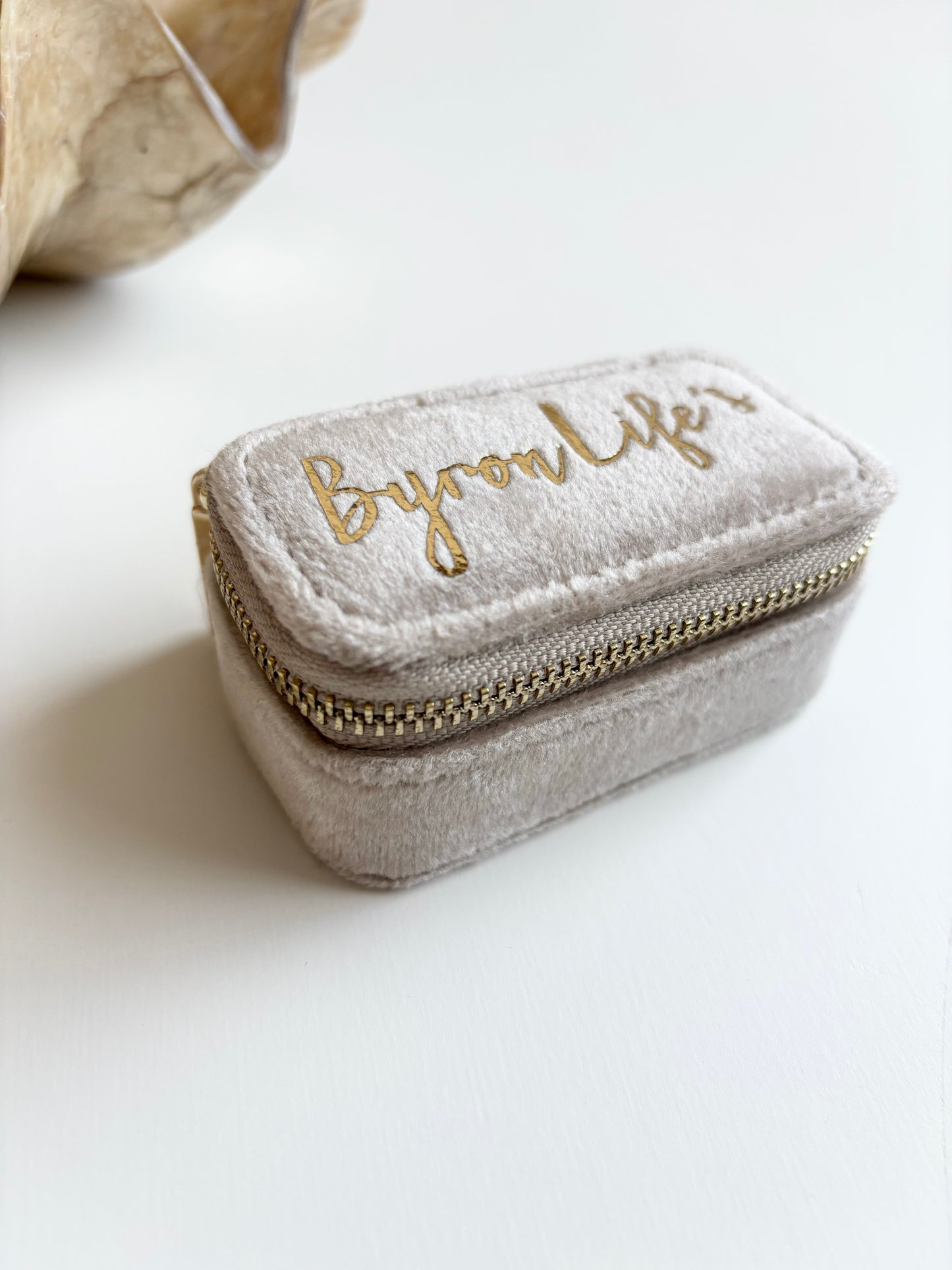 personalized velvet travel mini case