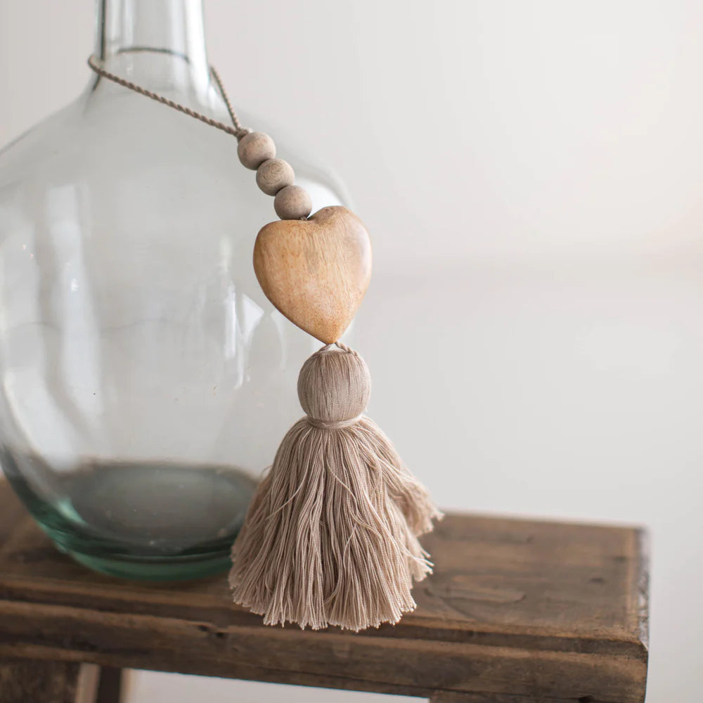 hazel heart tassel