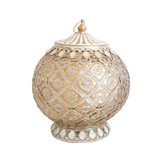 lantern led round gold/wash