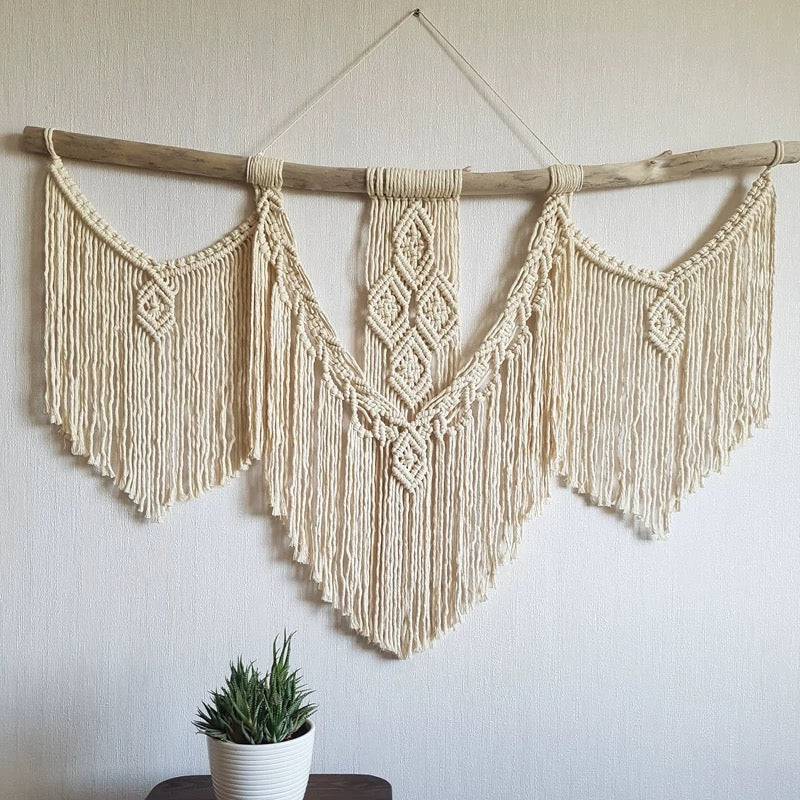 wide wood boho hanging