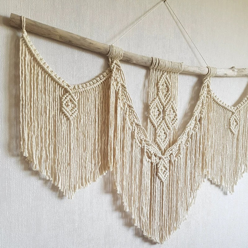 wide wood boho hanging