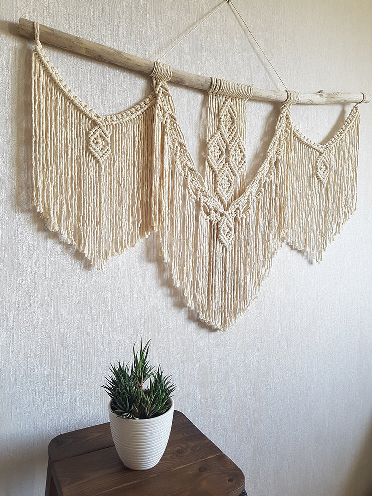 wide wood boho hanging