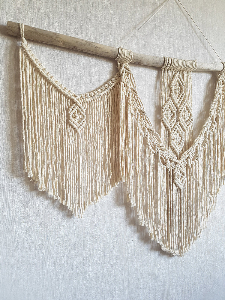 wide wood boho hanging