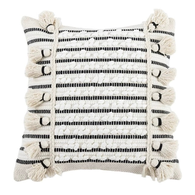 striped braided cushion cover