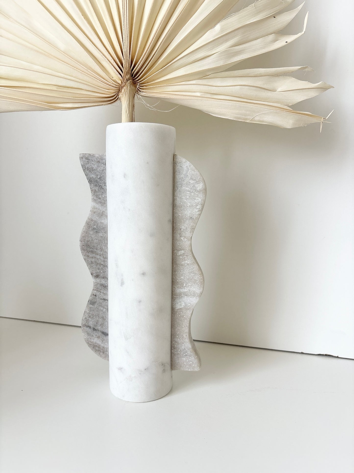 wavelength marble vase