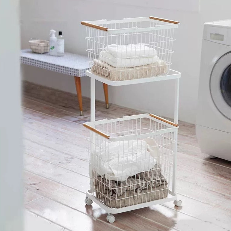 basic wood laundry basket