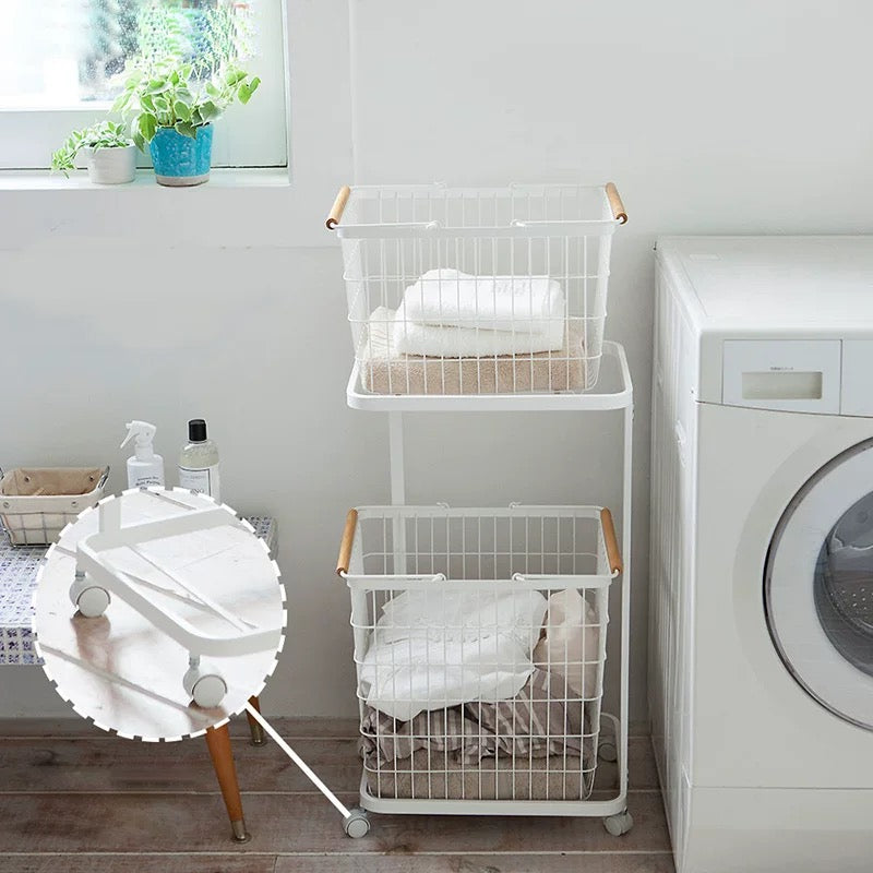 basic wood laundry basket