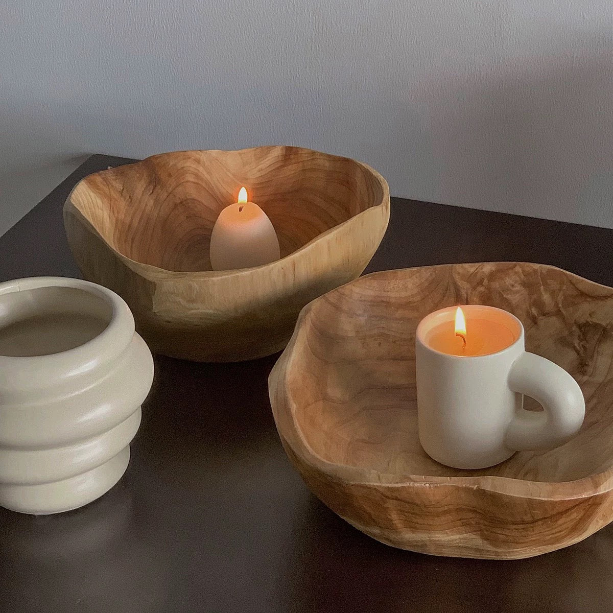 wavy wood bowl