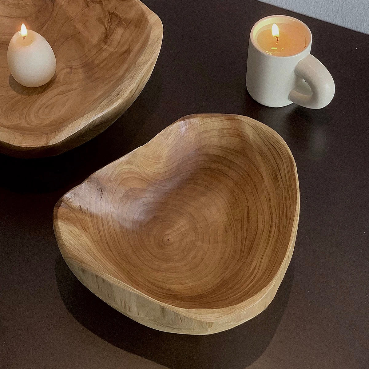 wavy wood bowl