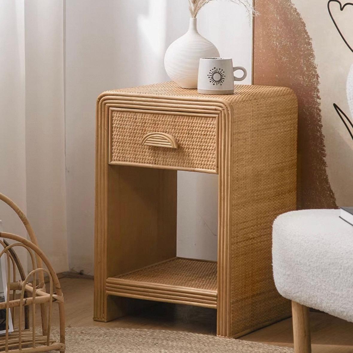 rattan retro rack