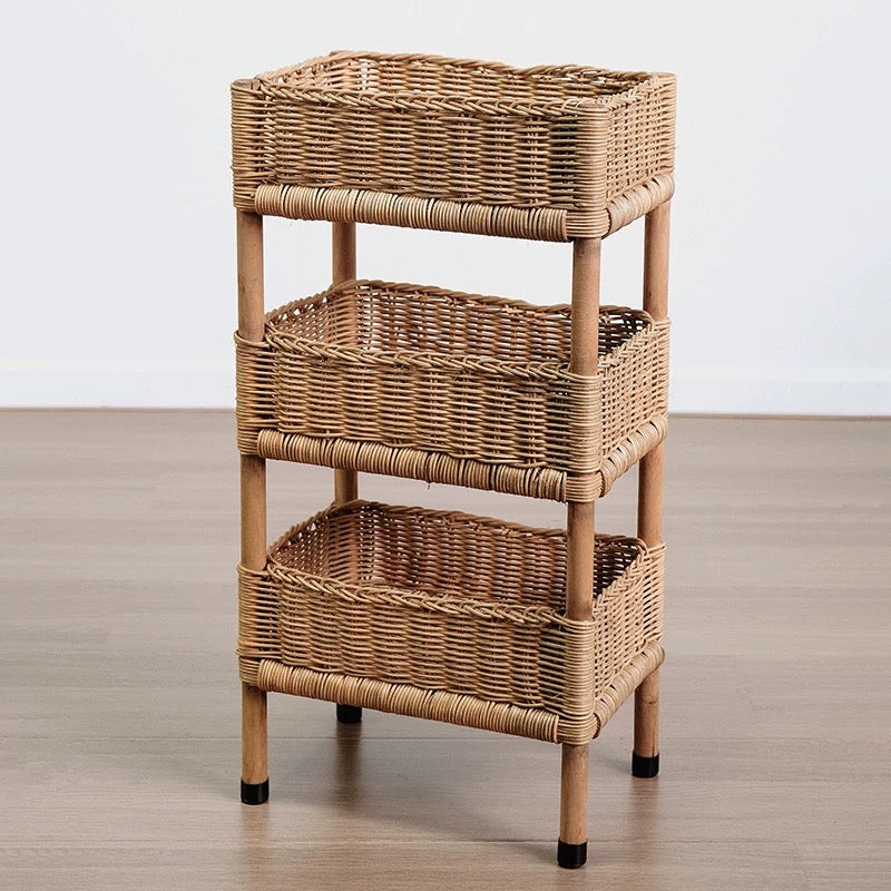 rattan wood rack