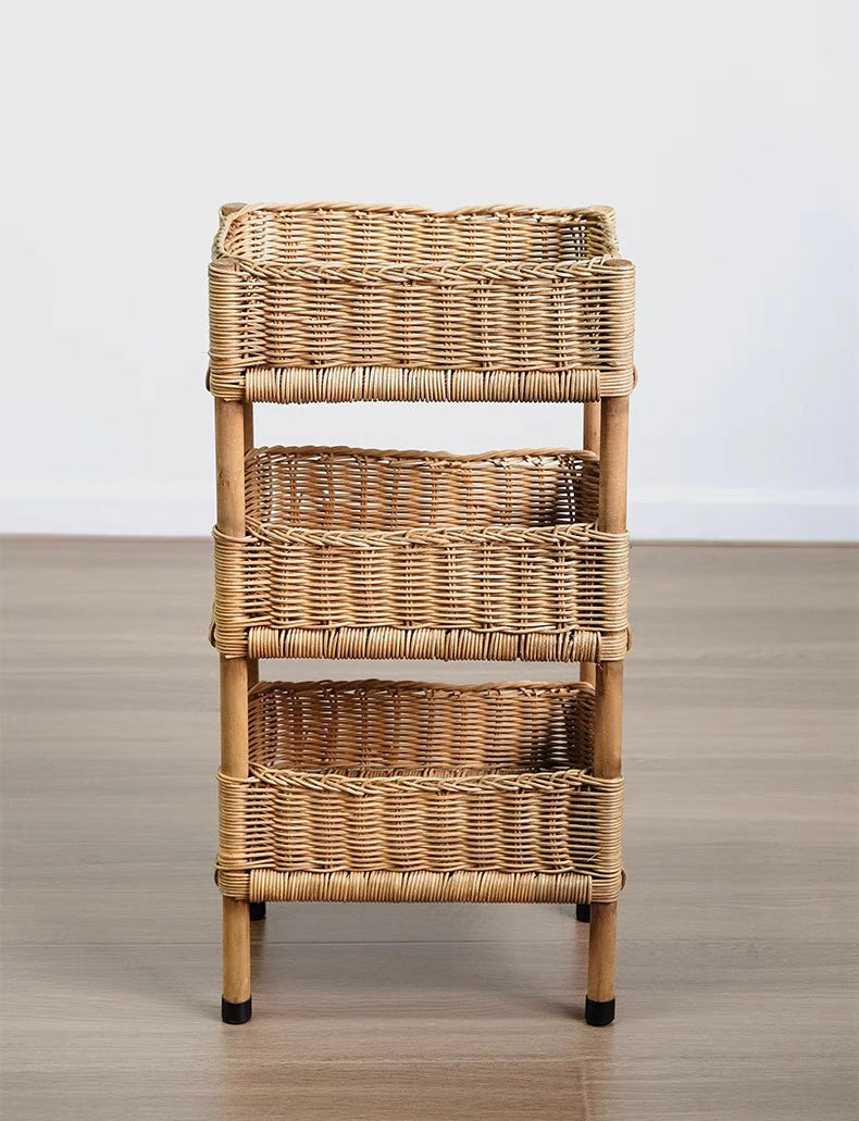 rattan wood rack