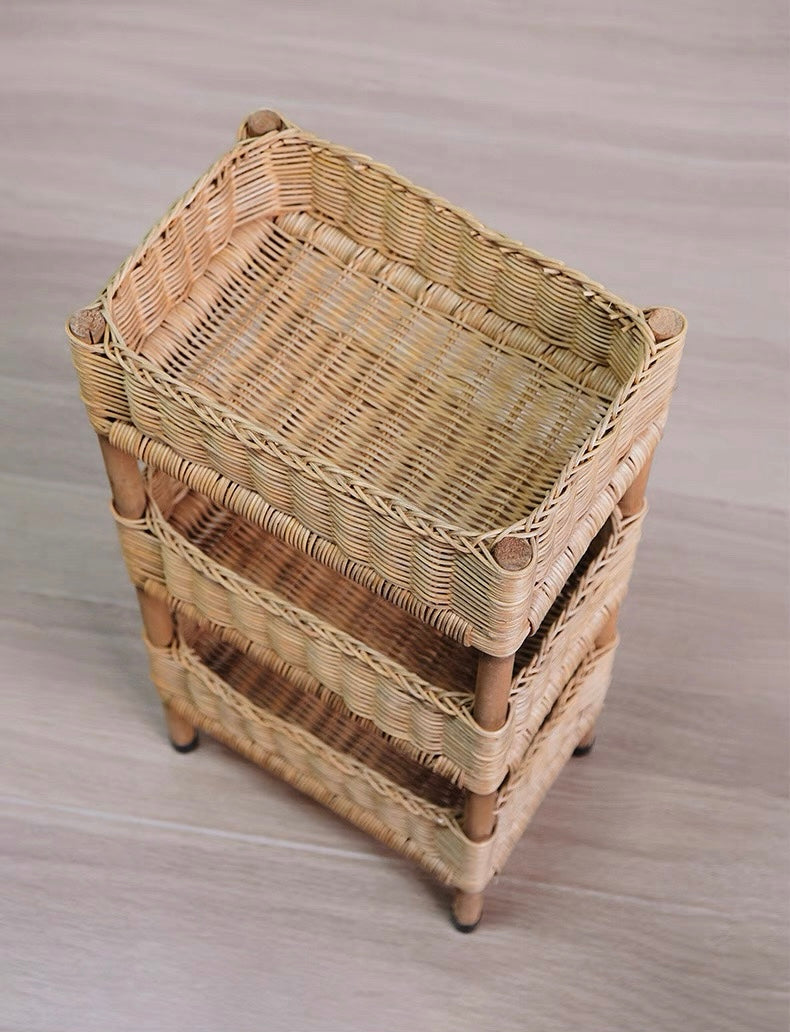rattan wood rack