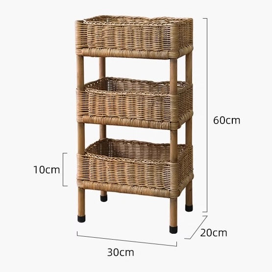 rattan wood rack