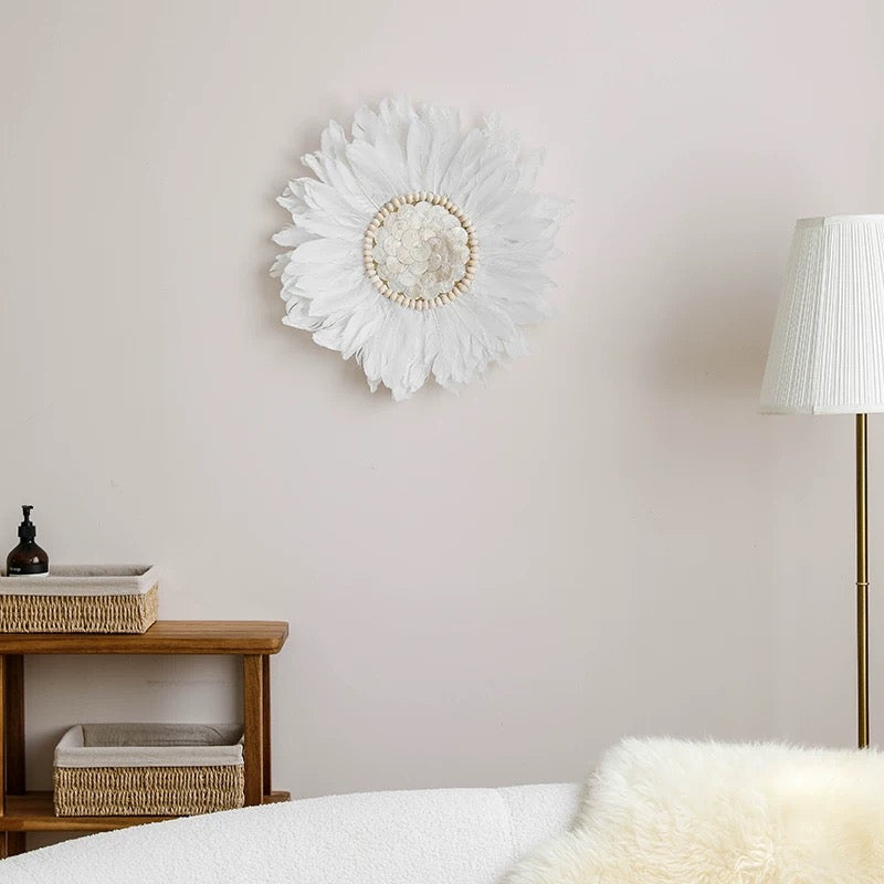 shell feather wall decor