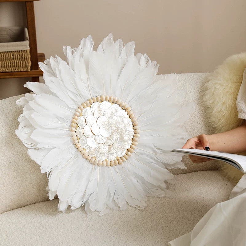 shell feather wall decor