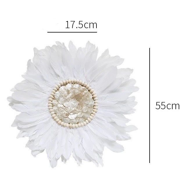 shell feather wall decor