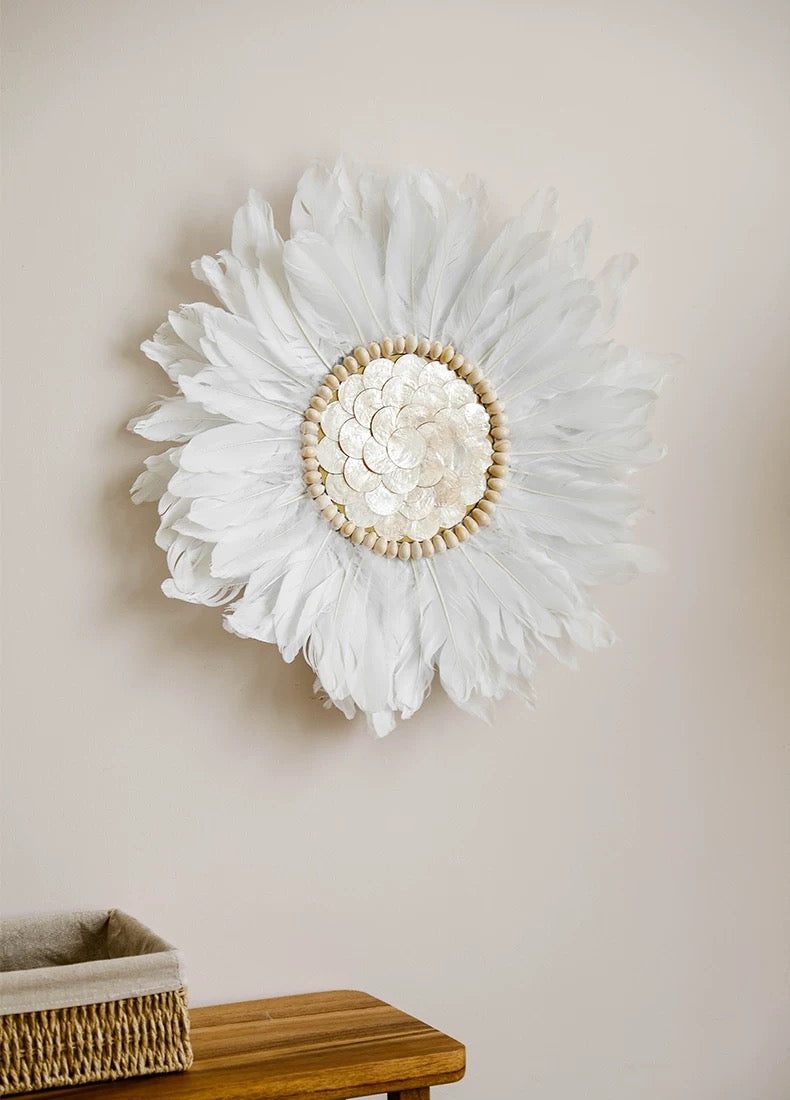shell feather wall decor
