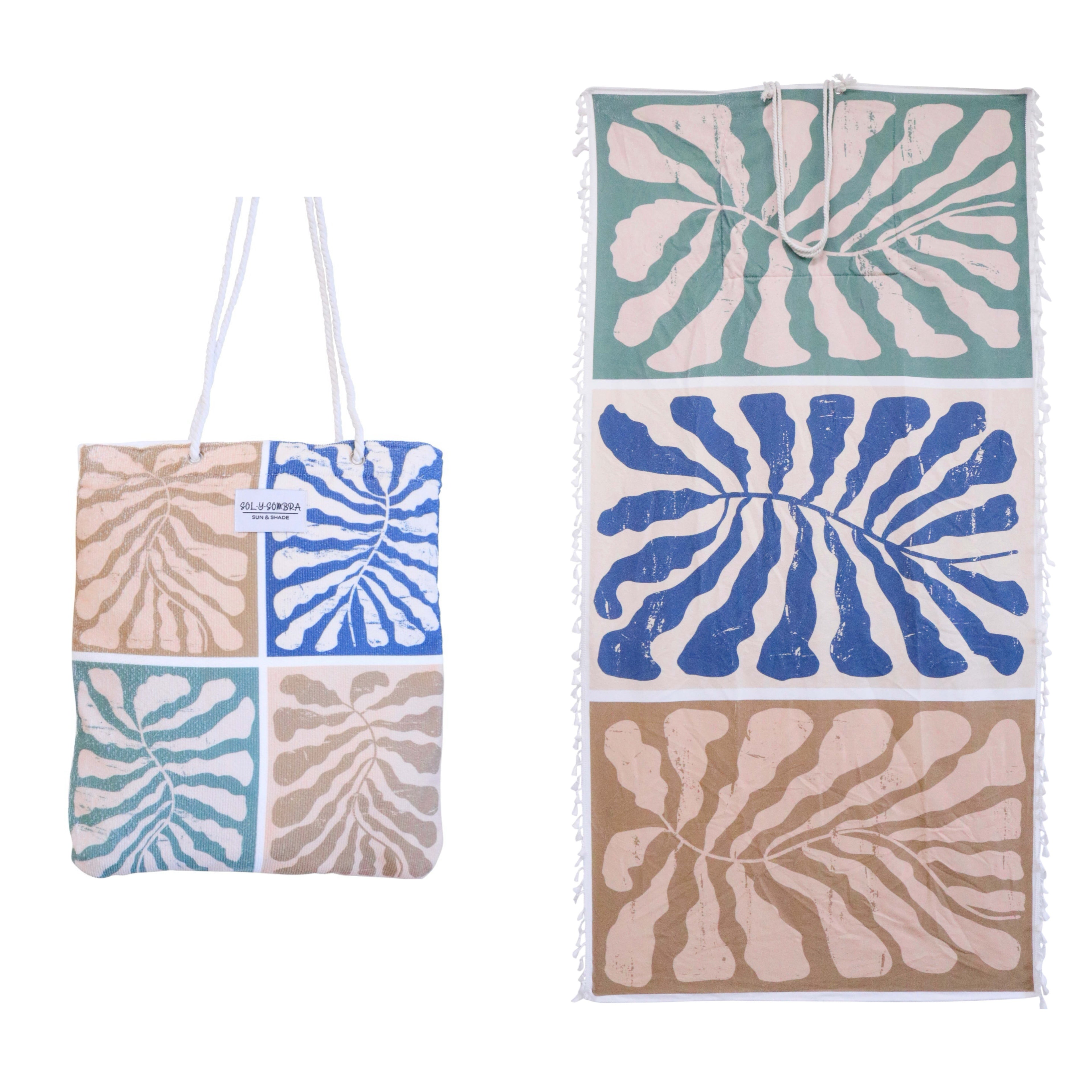 beach towel in bag trio