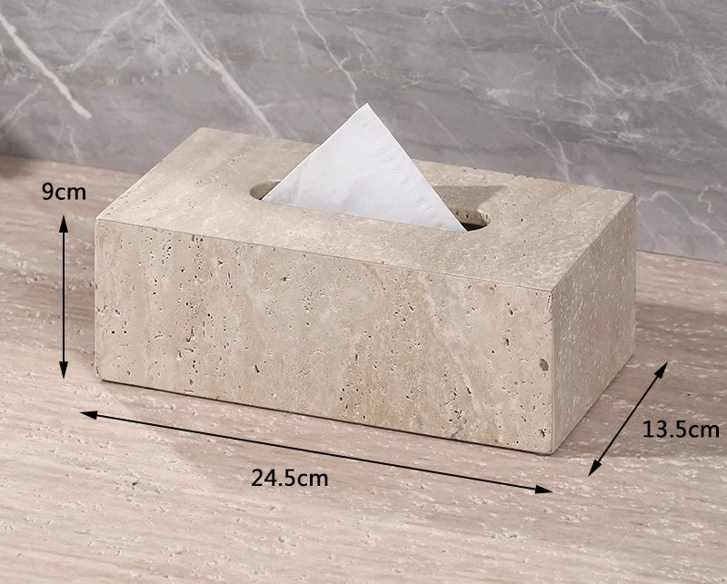 travertine marble tissue box