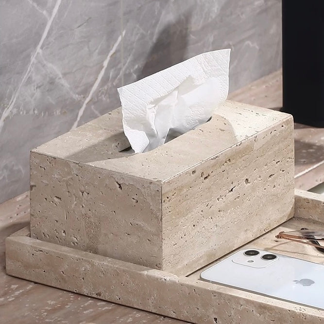 travertine marble tissue box