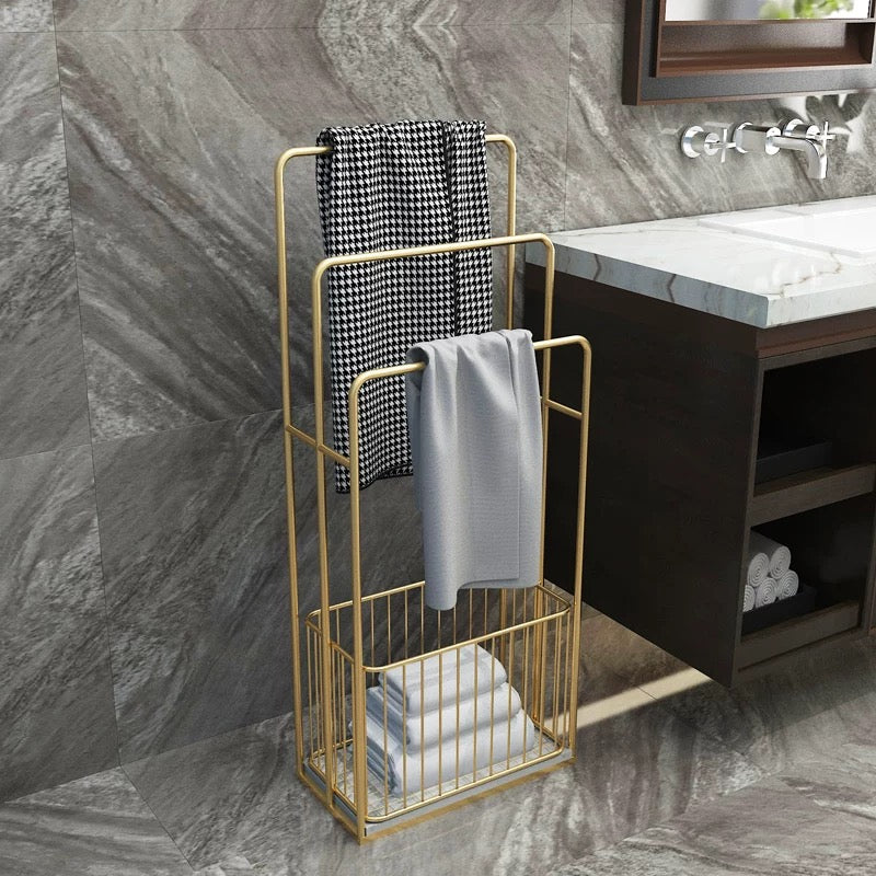 towel&basket gold rack