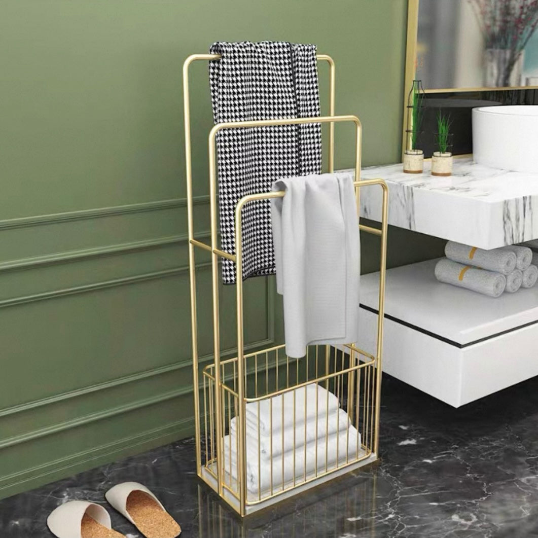 towel&basket gold rack