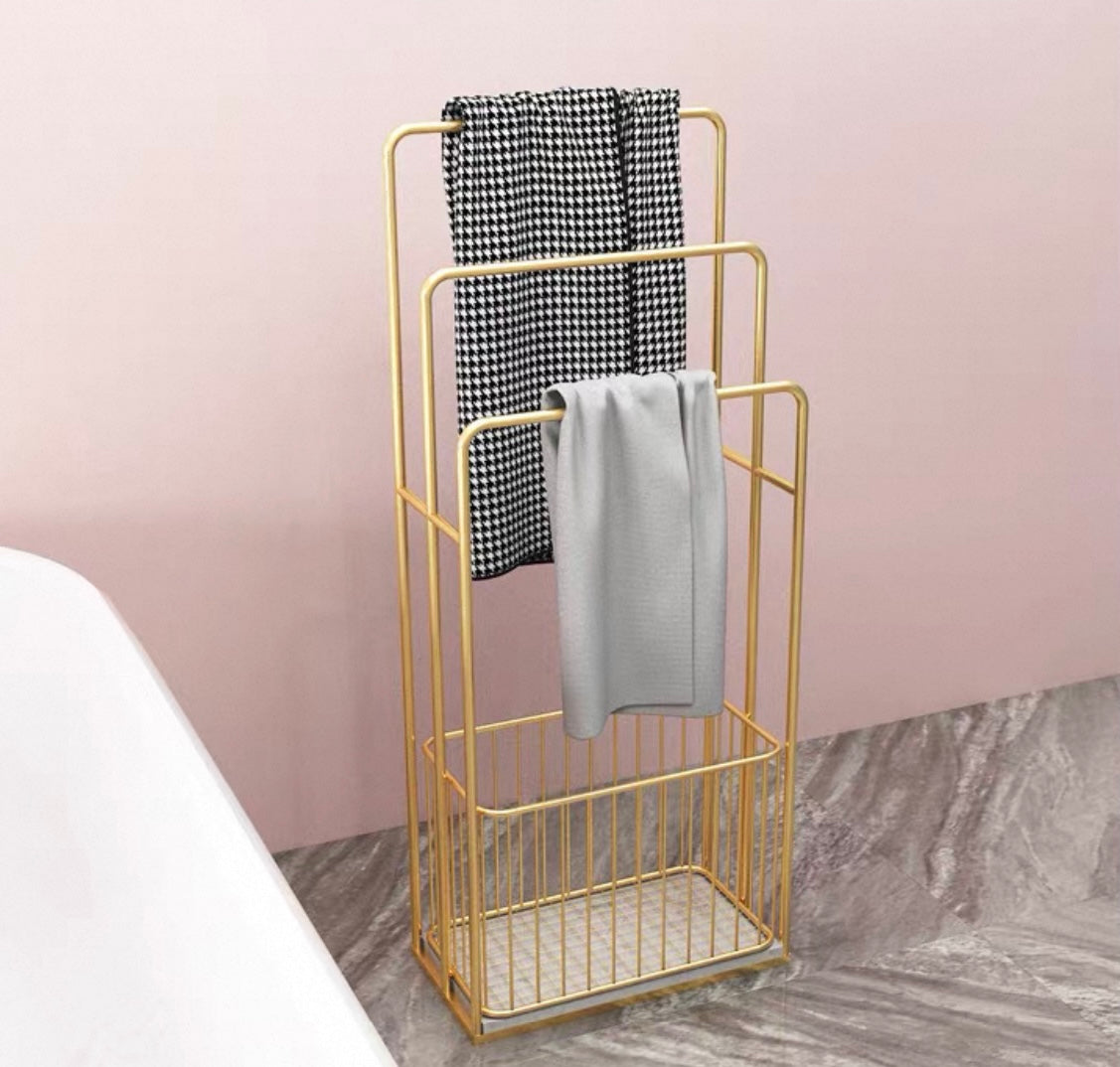 towel&basket gold rack