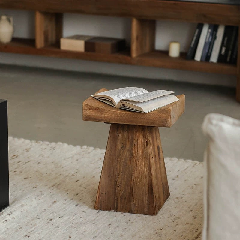 vintage wood side table
