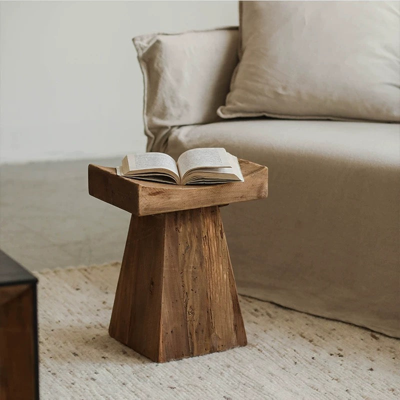 vintage wood side table