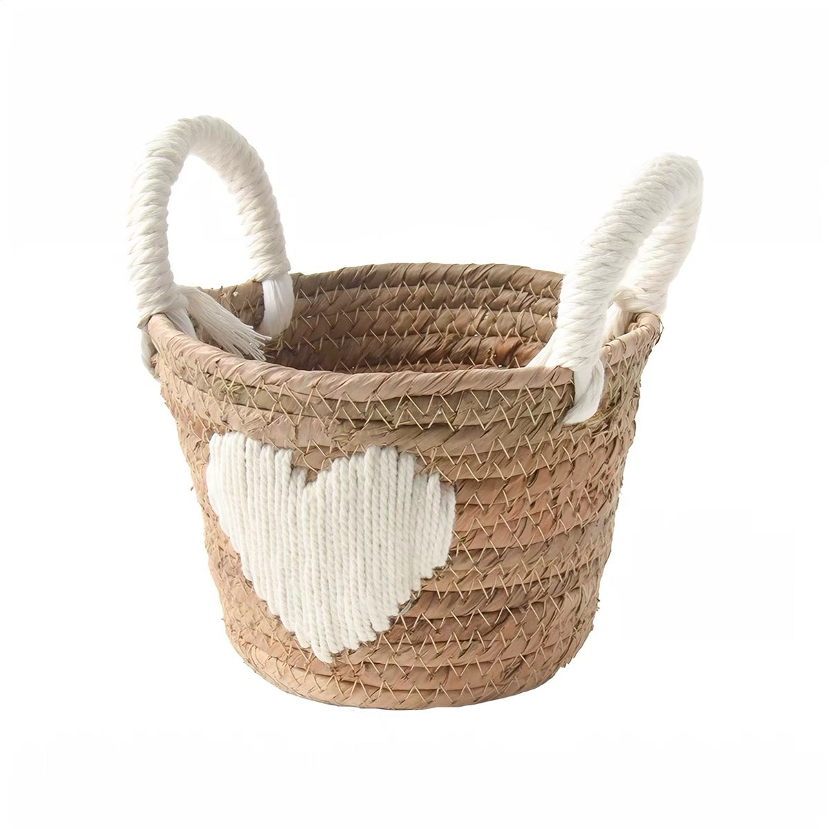 heart woven storage basket