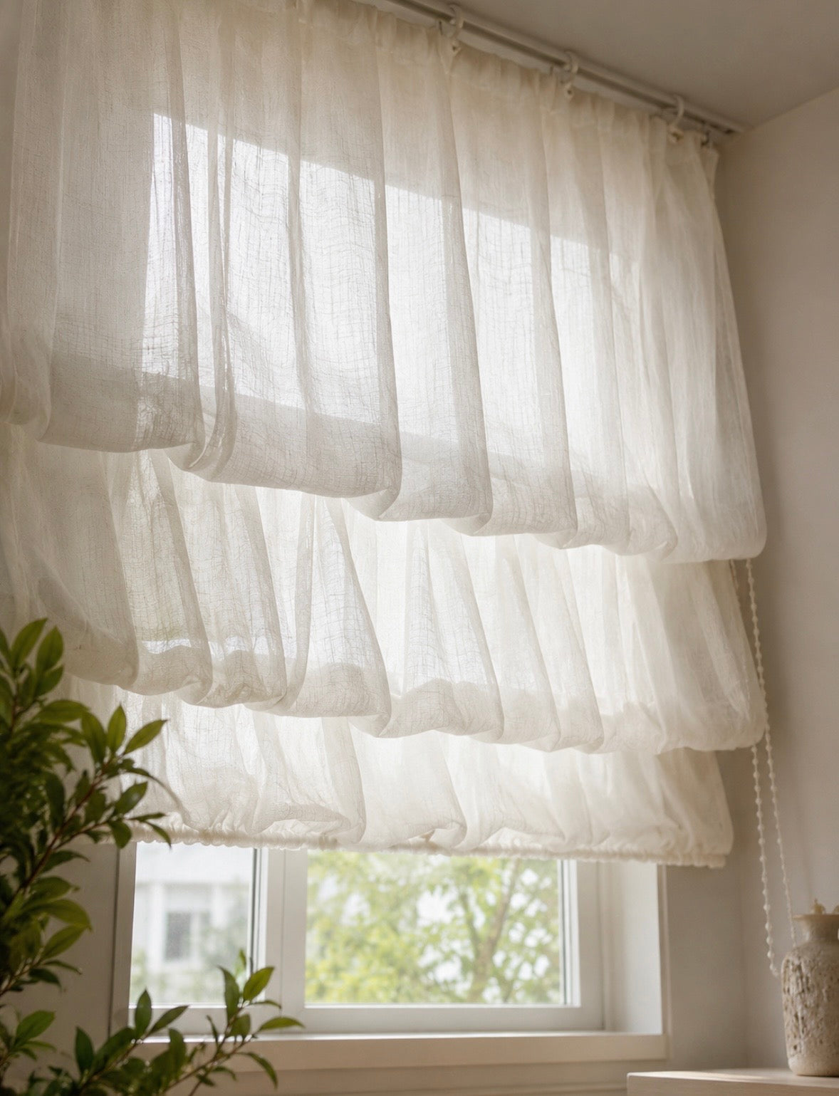 natural linen roman shade