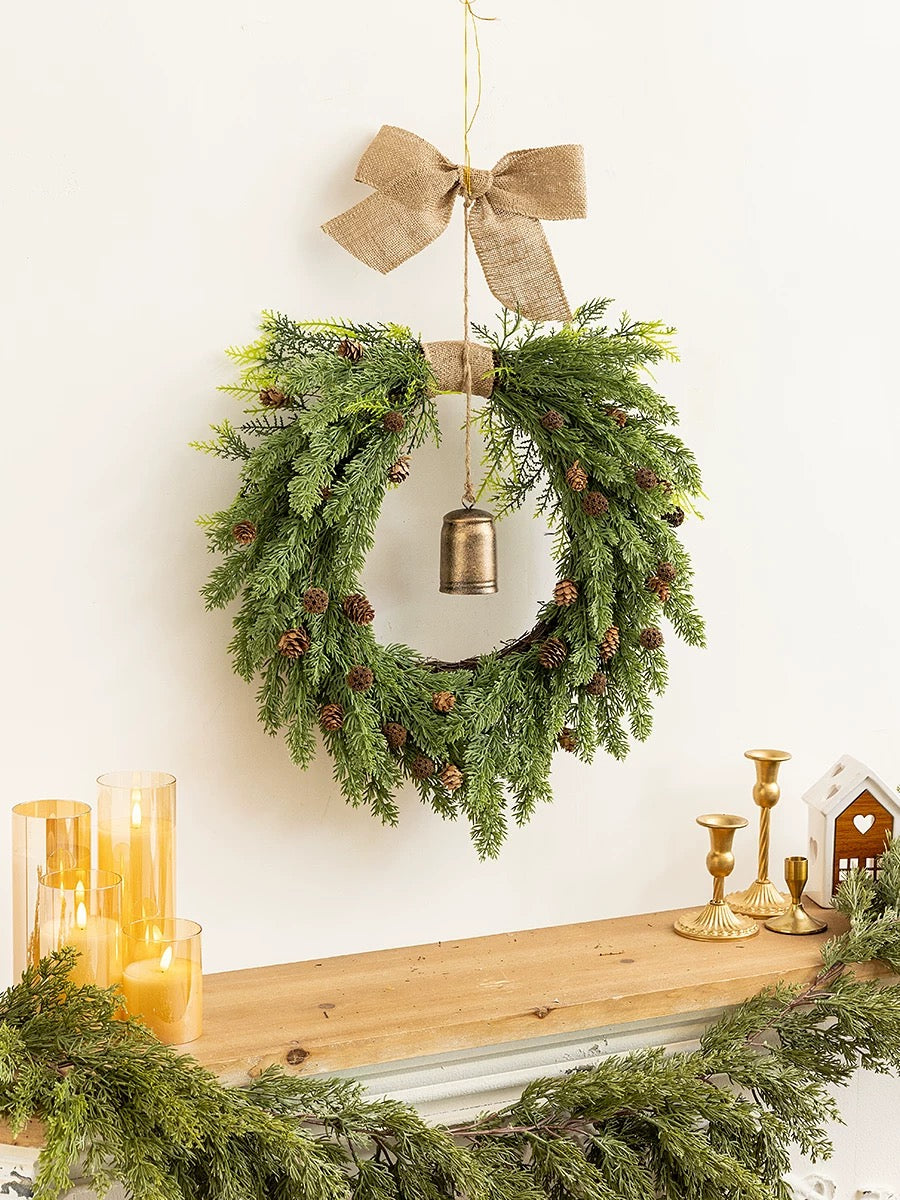 boho ribbon bell wreath