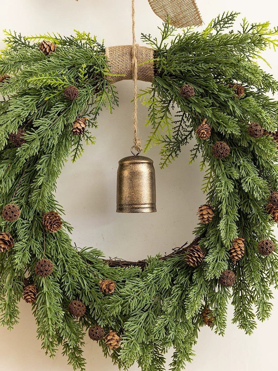 boho ribbon bell wreath