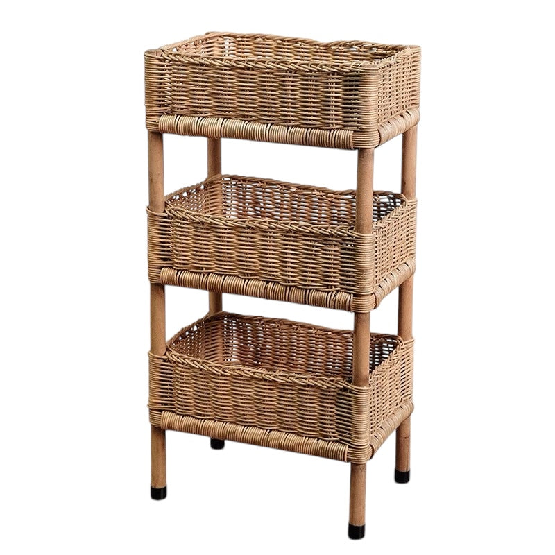 rattan wood rack