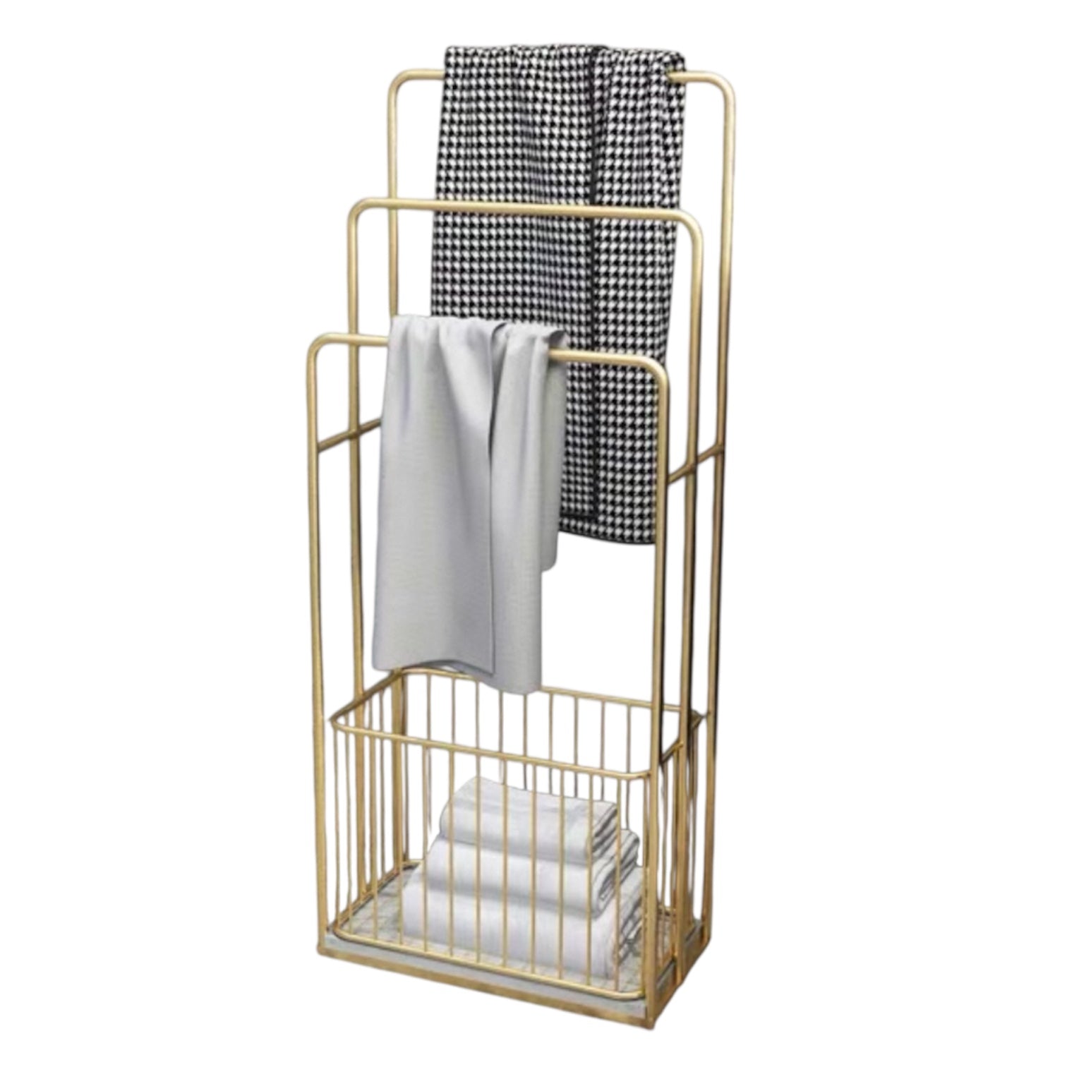 towel&basket gold rack