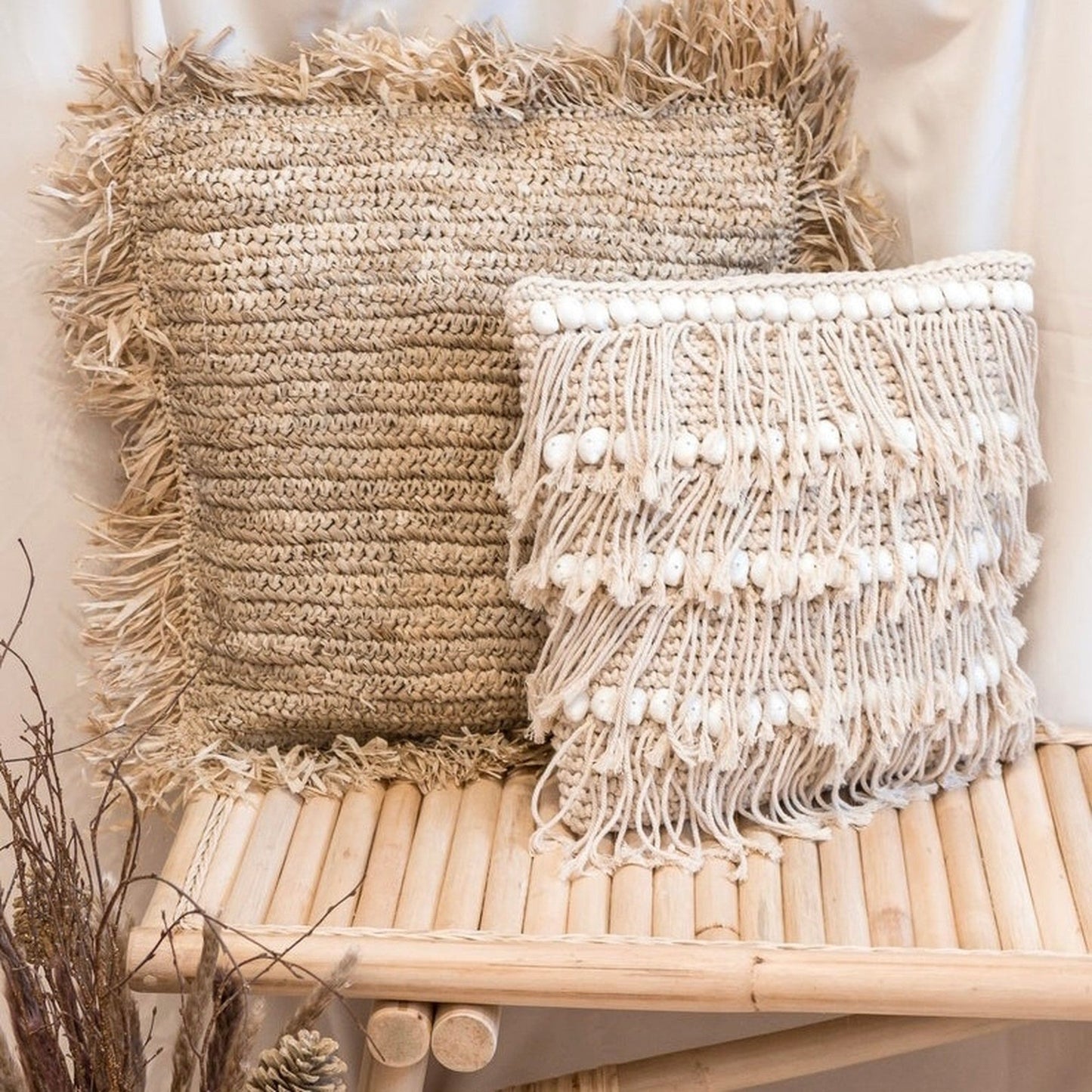 raffia basic cushion cover