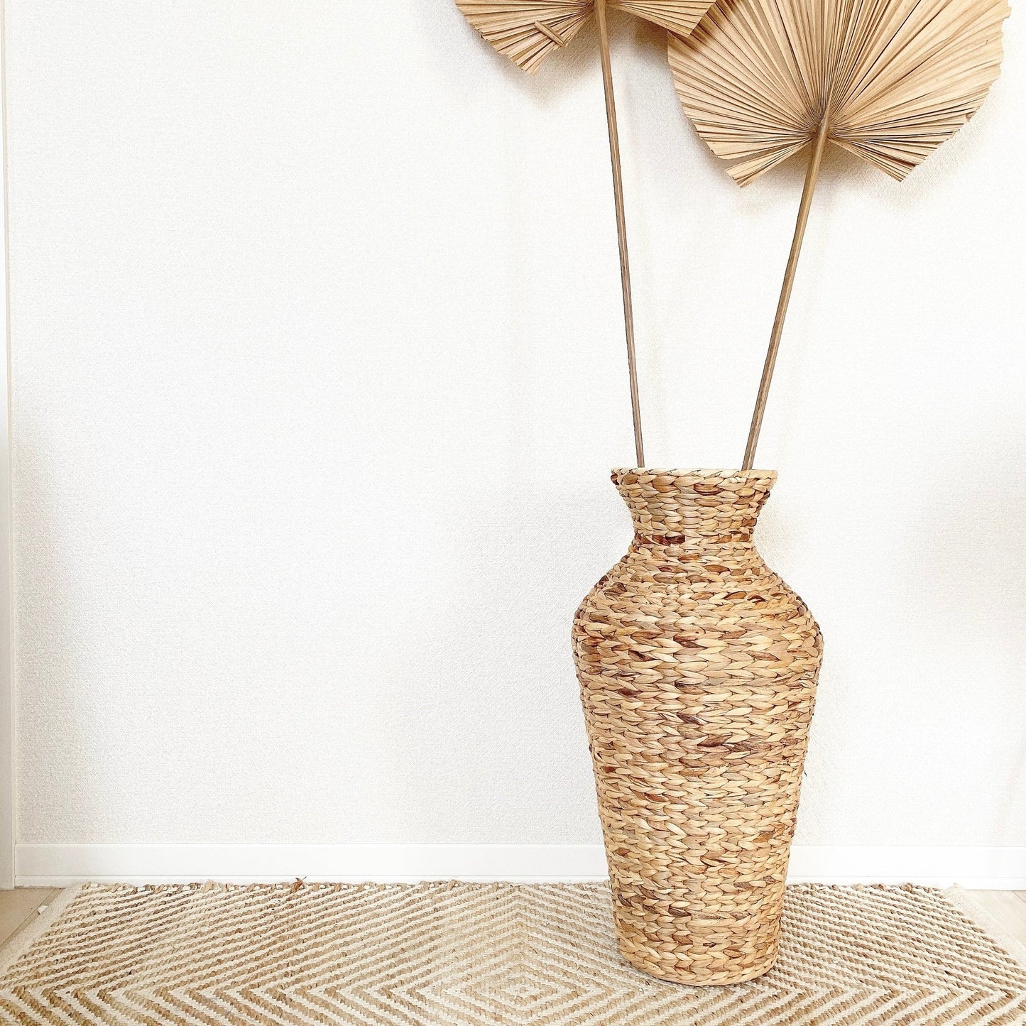 big wicker flower vase