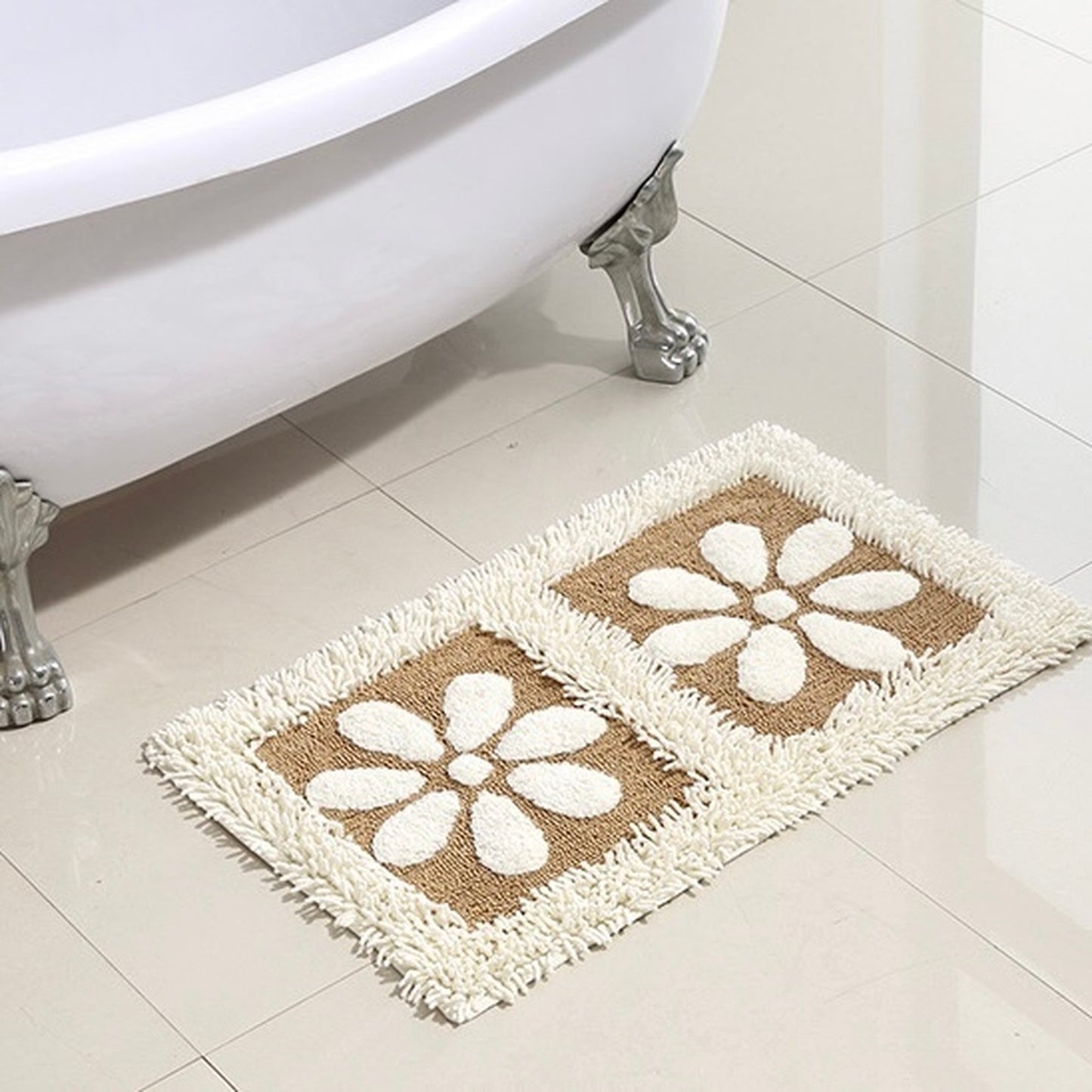 coco flower bath mat