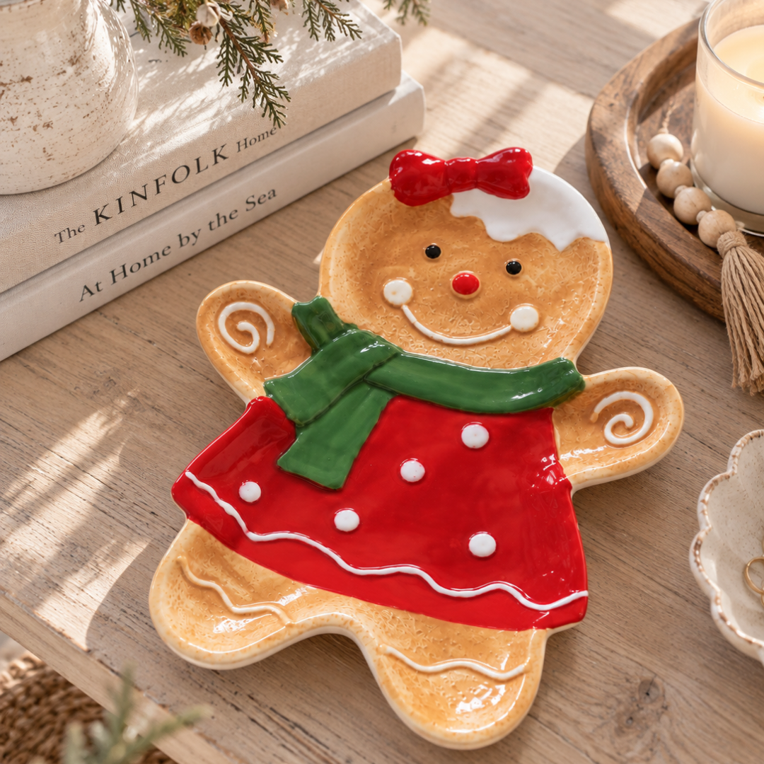 gingerbread girl ceramic trinket tray