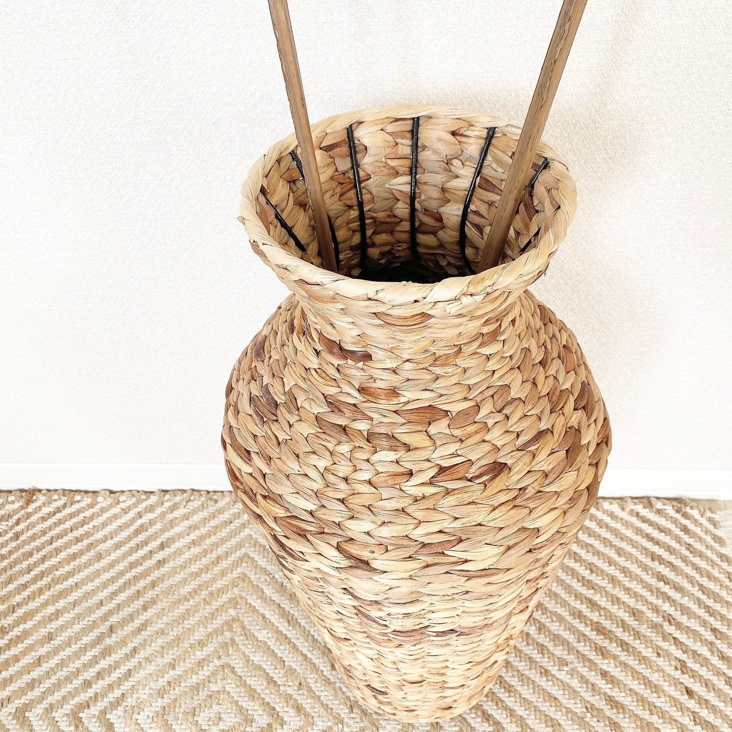 big wicker flower vase