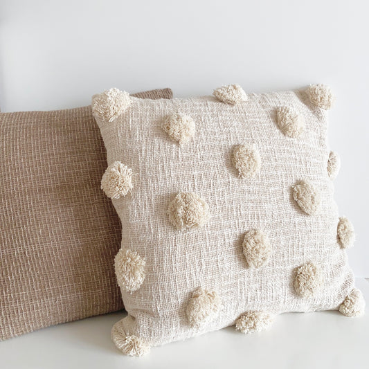 pompom tufted decorative cushion cover