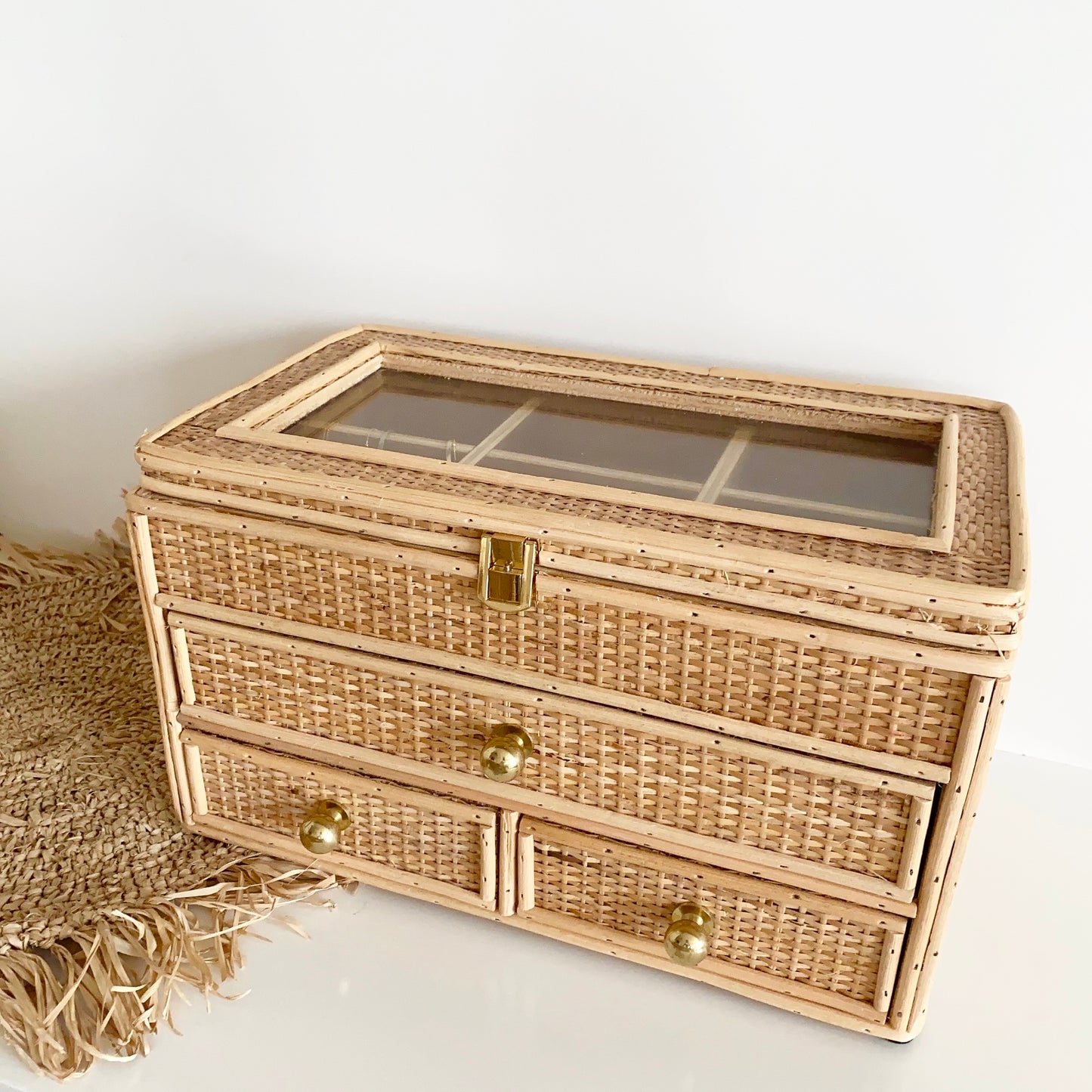 rattan weave jewelry box