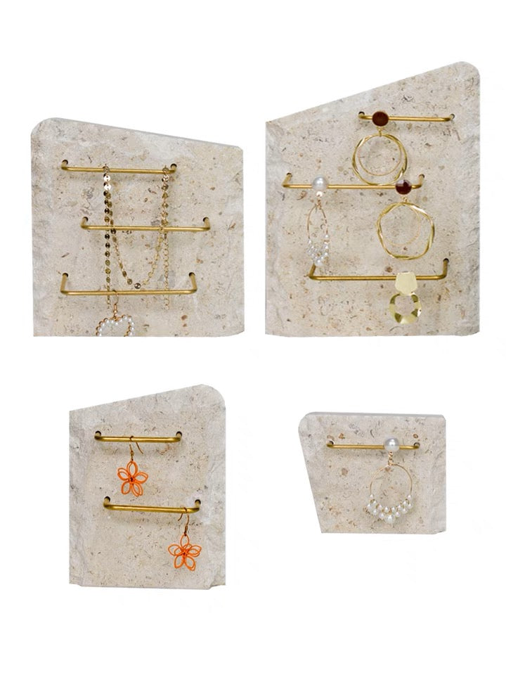 stone brass jewelry stand