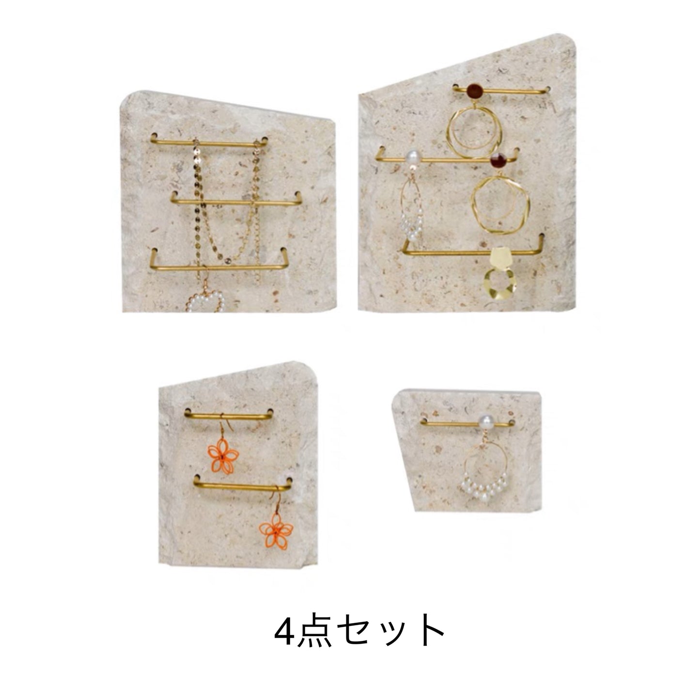 stone brass jewelry stand