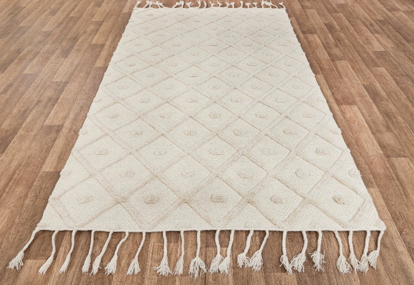 boho inspired hand woven rug
