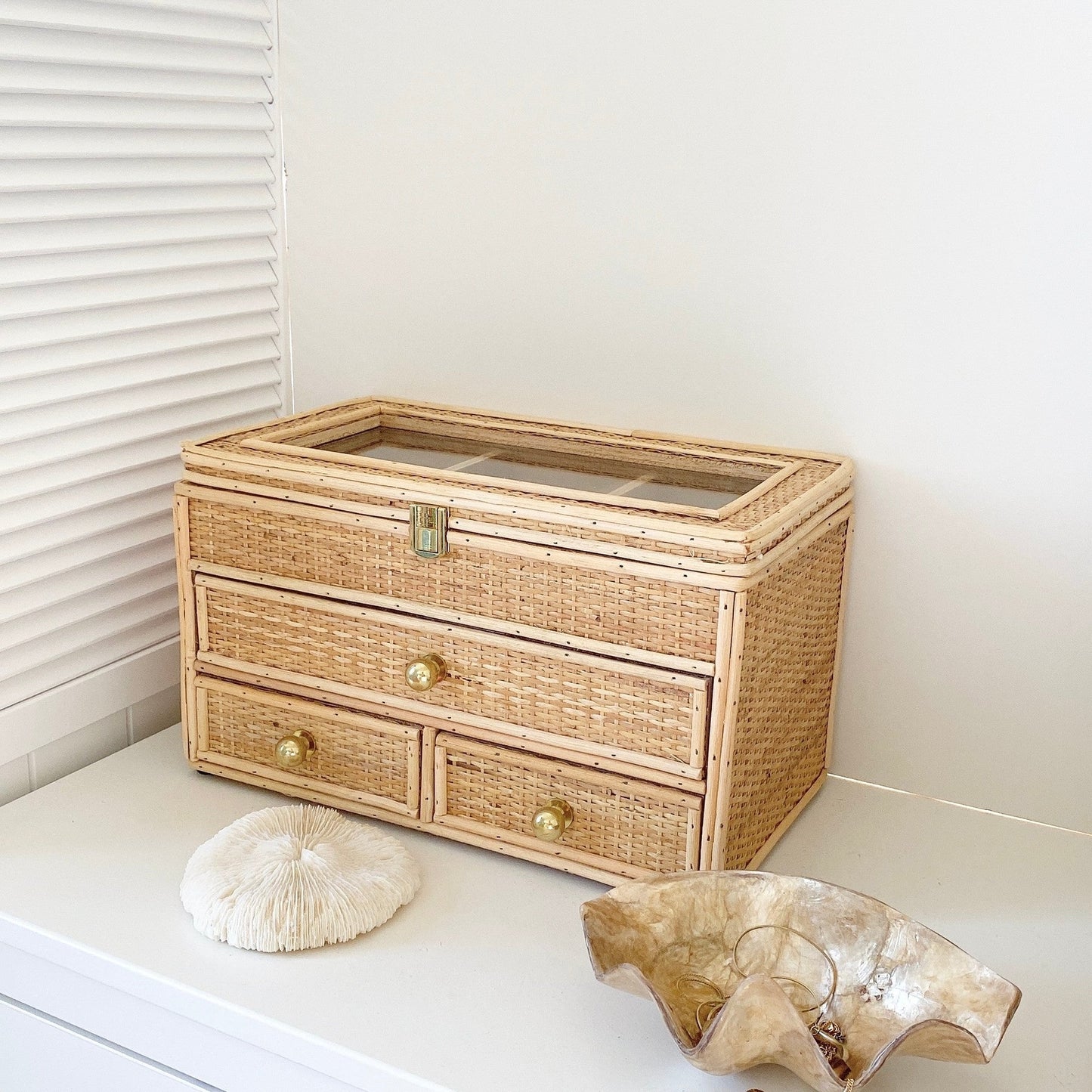 rattan weave jewelry box