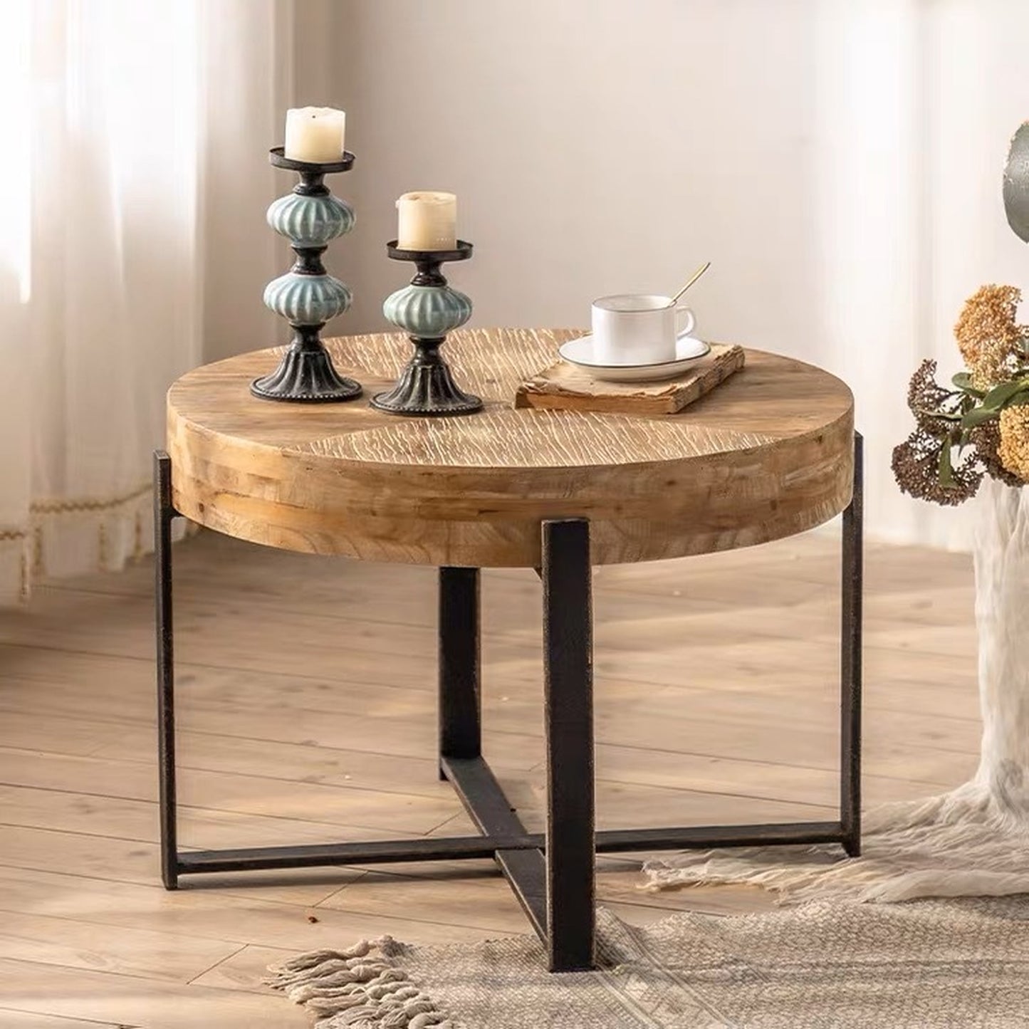 basic wood iron table